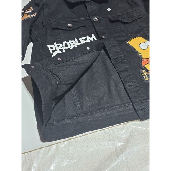 New The Simpson Bart Problem Child Jeans BLACK Jacket Vintage Look  Small Adult - Picture 8 of 11